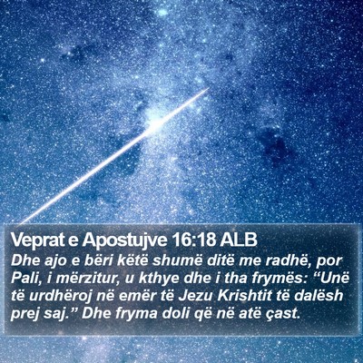 Veprat e Apostujve 16:18 ALB Bible Verse Image