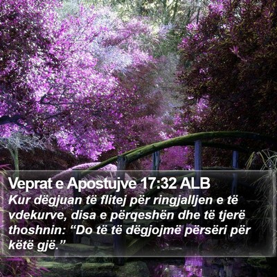 Veprat e Apostujve 17:32 ALB Bible Verse Image