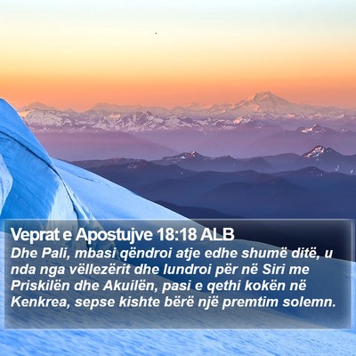 Veprat e Apostujve 18:18 ALB Bible Verse Image