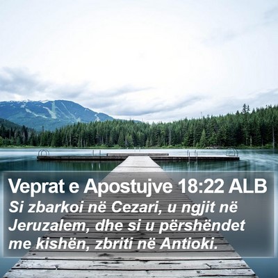 Veprat e Apostujve 18:22 ALB Bible Verse Image