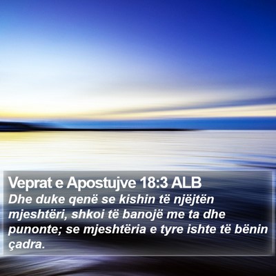 Veprat e Apostujve 18:3 ALB Bible Verse Image