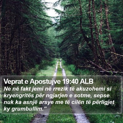 Veprat e Apostujve 19:40 ALB Bible Verse Image