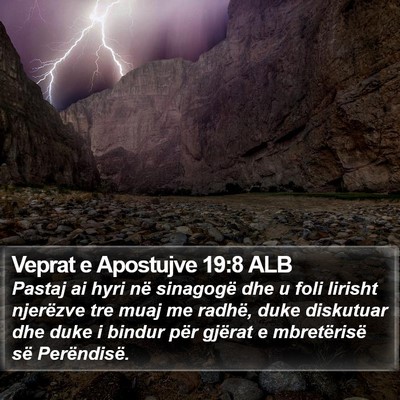 Veprat e Apostujve 19:8 ALB Bible Verse Image
