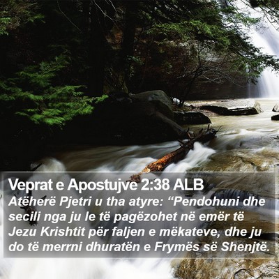 Veprat e Apostujve 2:38 ALB Bible Verse Image