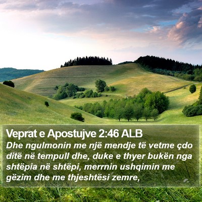 Veprat e Apostujve 2:46 ALB Bible Verse Image