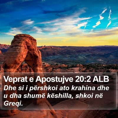 Veprat e Apostujve 20:2 ALB Bible Verse Image