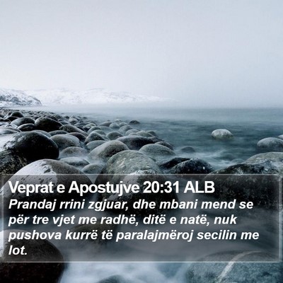 Veprat e Apostujve 20:31 ALB Bible Verse Image