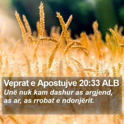 Veprat e Apostujve 20:33 ALB Bible Verse Image
