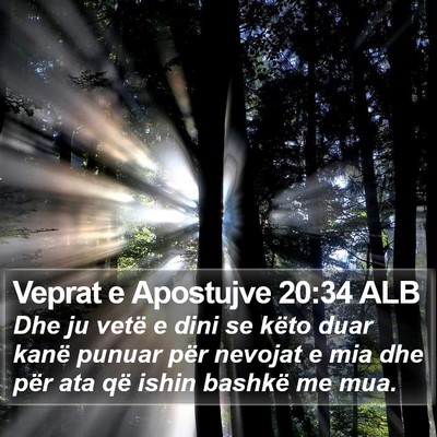 Veprat e Apostujve 20:34 ALB Bible Verse Image