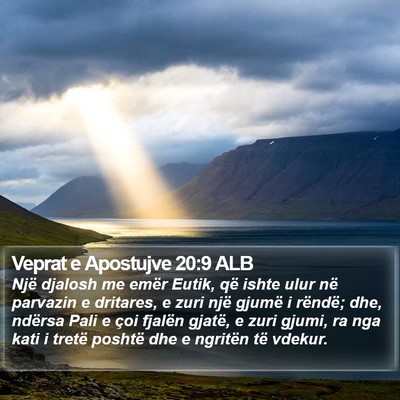 Veprat e Apostujve 20:9 ALB Bible Verse Image