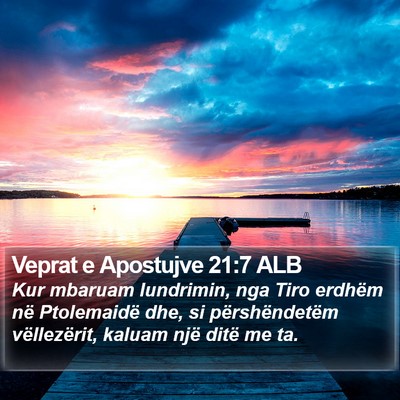 Veprat e Apostujve 21:7 ALB Bible Verse Image