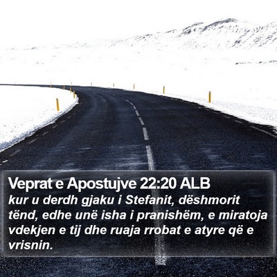 Veprat e Apostujve 22:20 ALB Bible Verse Image