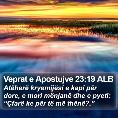 Veprat e Apostujve 23:19 ALB Bible Verse Image