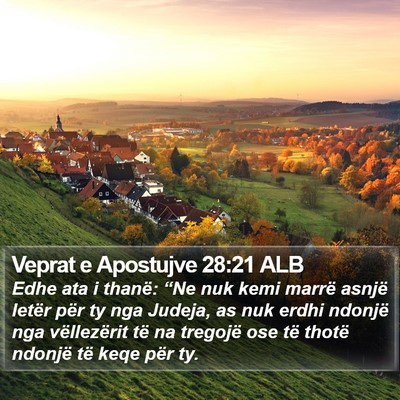 Veprat e Apostujve 28:21 ALB Bible Verse Image