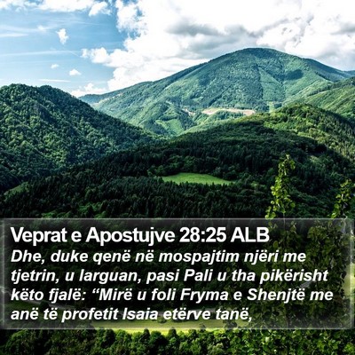 Veprat e Apostujve 28:25 ALB Bible Verse Image
