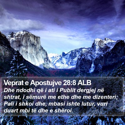 Veprat e Apostujve 28:8 ALB Bible Verse Image