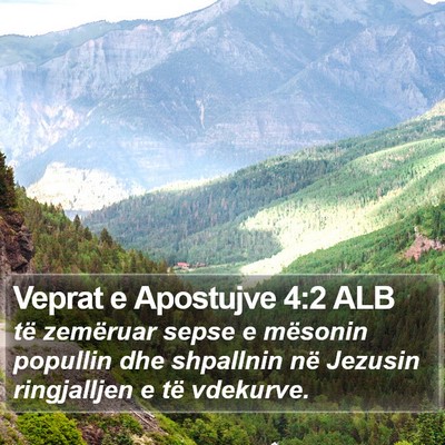 Veprat e Apostujve 4:2 ALB Bible Verse Image