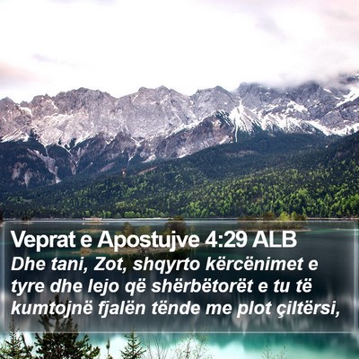 Veprat e Apostujve 4:29 ALB Bible Verse Image