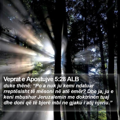 Veprat e Apostujve 5:28 ALB Bible Verse Image