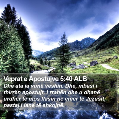 Veprat e Apostujve 5:40 ALB Bible Verse Image