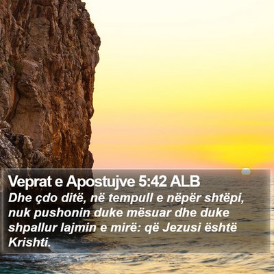 Veprat e Apostujve 5:42 ALB Bible Verse Image