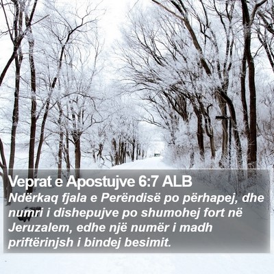 Veprat e Apostujve 6:7 ALB Bible Verse Image