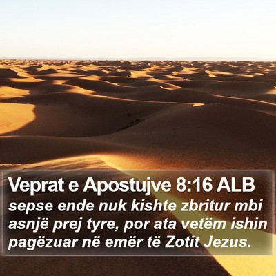 Veprat e Apostujve 8:16 ALB Bible Verse Image