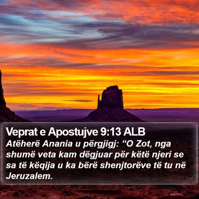 Veprat e Apostujve 9:13 ALB Bible Verse Image