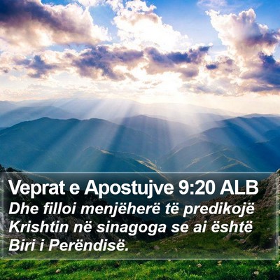 Veprat e Apostujve 9:20 ALB Bible Verse Image