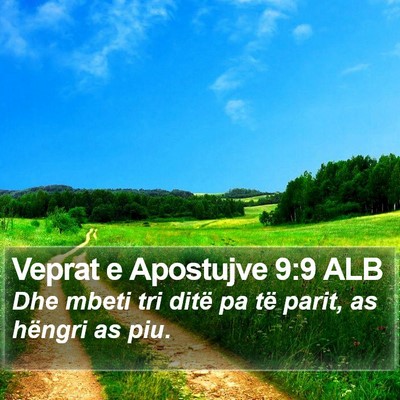 Veprat e Apostujve 9:9 ALB Bible Verse Image