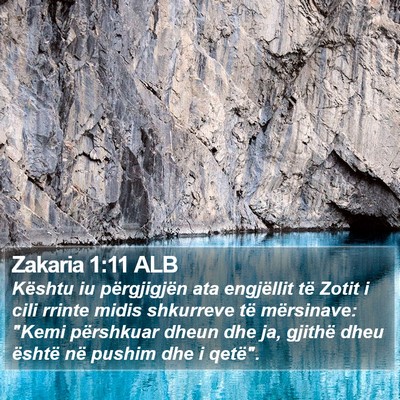 Zakaria 1:11 ALB Bible Verse Image