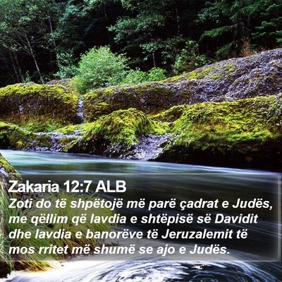 Zakaria 12:7 ALB Bible Verse Image