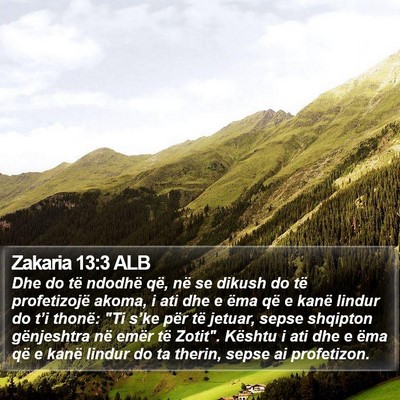 Zakaria 13:3 ALB Bible Verse Image