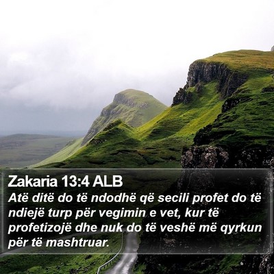 Zakaria 13:4 ALB Bible Verse Image