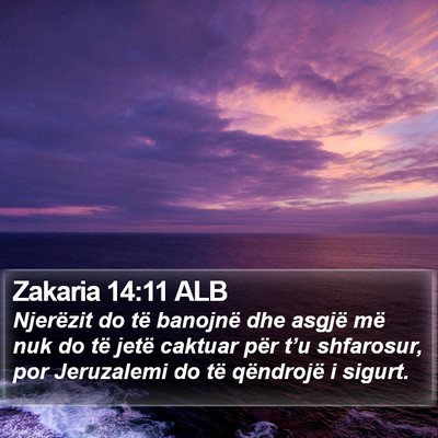 Zakaria 14:11 ALB Bible Verse Image