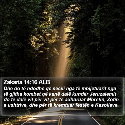 Zakaria 14:16 ALB Bible Verse Image