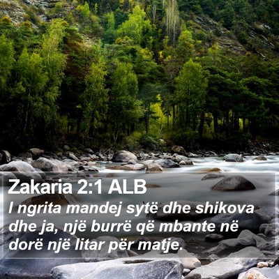 Zakaria 2:1 ALB Bible Verse Image