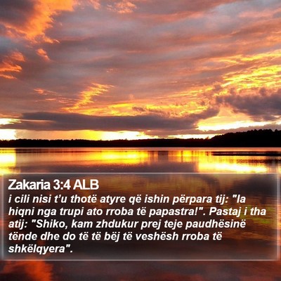 Zakaria 3:4 ALB Bible Verse Image