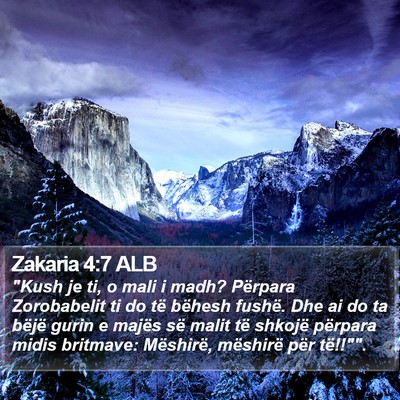 Zakaria 4:7 ALB Bible Verse Image