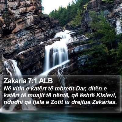 Zakaria 7:1 ALB Bible Verse Image