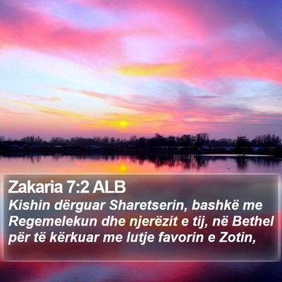 Zakaria 7:2 ALB Bible Verse Image