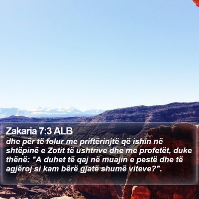 Zakaria 7:3 ALB Bible Verse Image