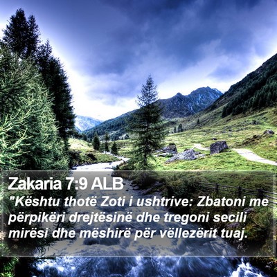 Zakaria 7:9 ALB Bible Verse Image