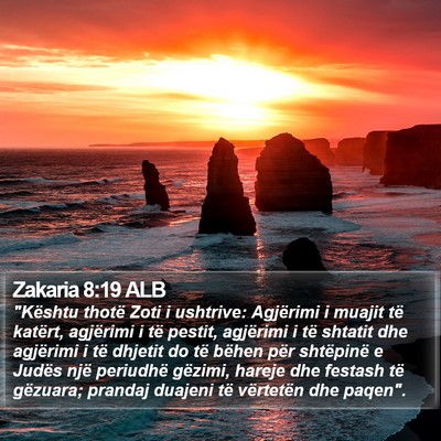 Zakaria 8:19 ALB Bible Verse Image