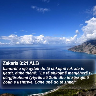 Zakaria 8:21 ALB Bible Verse Image