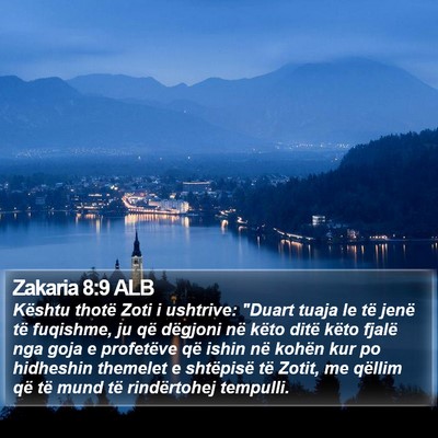 Zakaria 8:9 ALB Bible Verse Image