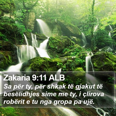 Zakaria 9:11 ALB Bible Verse Image