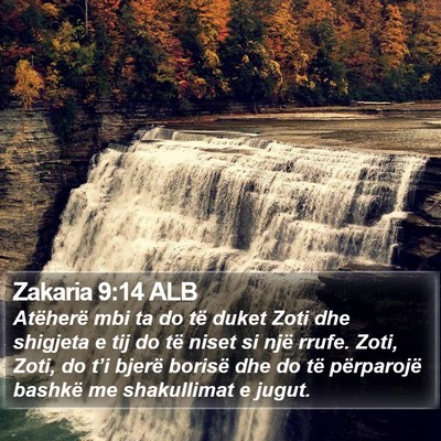 Zakaria 9:14 ALB Bible Verse Image