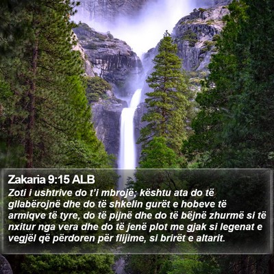 Zakaria 9:15 ALB Bible Verse Image