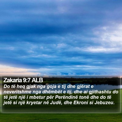 Zakaria 9:7 ALB Bible Verse Image